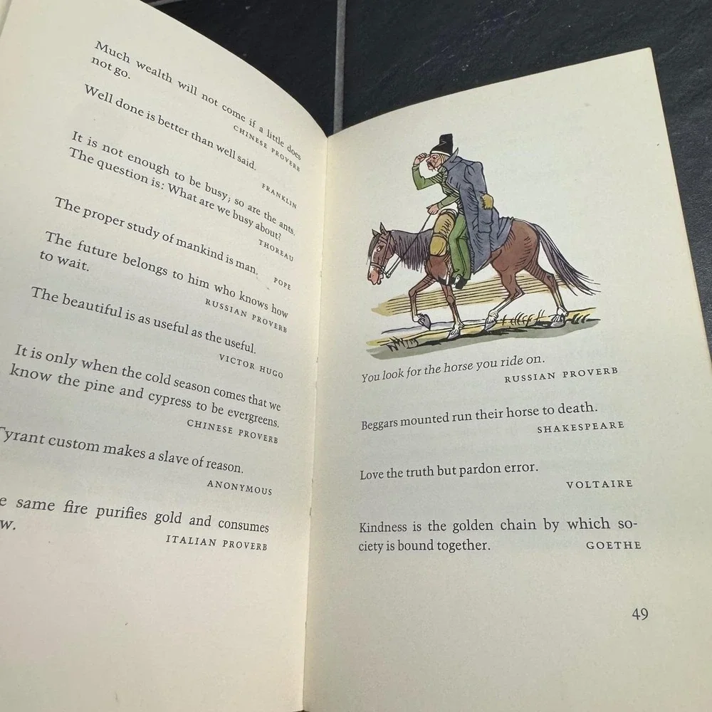 Vintage 1968 Hallmark‎ Editions Proverbs To Live By Hardcover Book Fritz Kredel